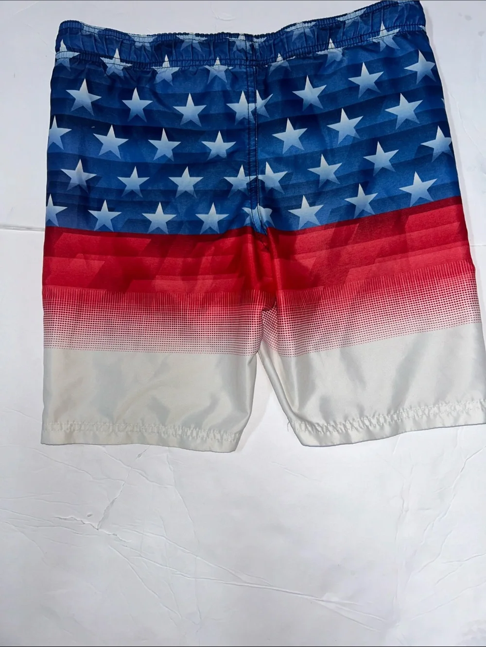 Under Armour Boys Stars & Stripes Athletic Swim Shorts - Blue/Red/White Size 12